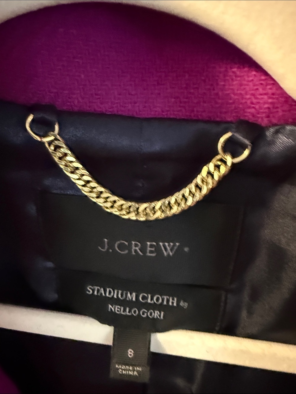 J. Crew Women's Vibrant Magenta Wool Pea Coat - Picture 6 of 6